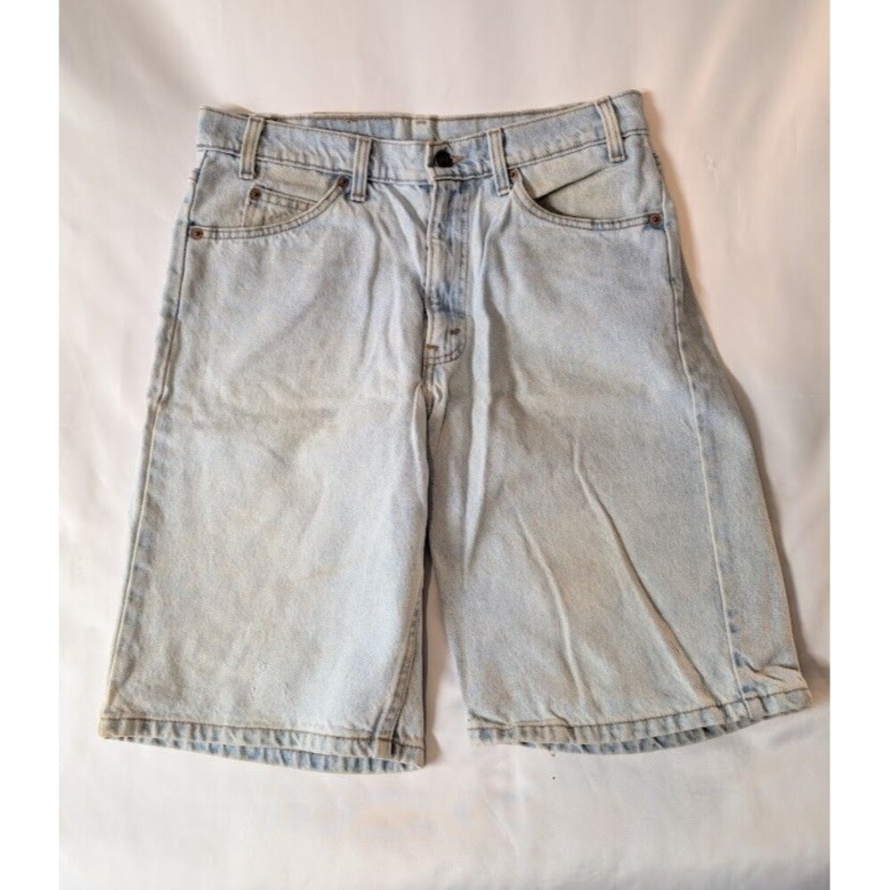 Levis 550 Relaxed Fit Denim Shorts Light Blue Orange Tag Cutoff Mens 33